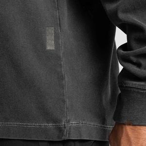 Manches longues nouvelle couleur unie à manches longues hommes coton fait t-shirts gris teint matériel Logo personnalisé à manches longues t-shirts - Product Image 6