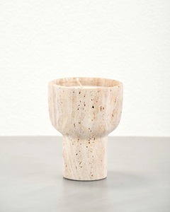 Portavelas de Travertino de Lujo con Detalles Dorados, Diseño Moderno y Estable que Eleva el Ambiente del Hogar con una Belleza Natural y Atemporal - Product Image 6