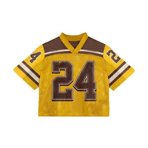 Fabricant personnalisé de maillots de football américains vintage en maille tricotée surdimensionnée, maillot de football en maille à col en V, vêtements de sport pour adultes - Product Image 1