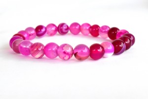 Superb Natural Premium Quality Banded Pink Agate 8mm Round Beaded <b>Bracelet</b> Semi Precious <b>Healing</b> Crystals For Jewelry Fashion - Product Image 3