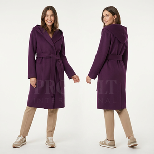 Abrigo Largo con Capucha de Lana de Primera Calidad, Informal y Formal, con Cinturón, Abrigo Cálido de Invierno para Mujer, Ropa Exterior de Lana y Cachemira - Product Image 5