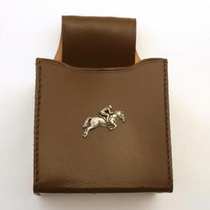 COW LEATHER HUNTER JUMPER EQUESTRIAN MONEY CLIP WALLET <b>POUCH</b> - Product Image 1