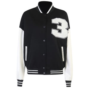 Veste de baseball à manches longues pour femmes de haute qualité Logo personnalisé imprimé peau de mouton vierge hiver bouton de taille XL - Product Image 1