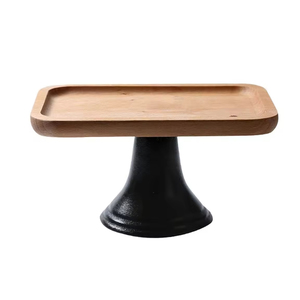 ที่วางเค้กไม้พิมพ์ลายเคลือบมะม่วงดีไซน์ดอกไม้ - Product Image 5