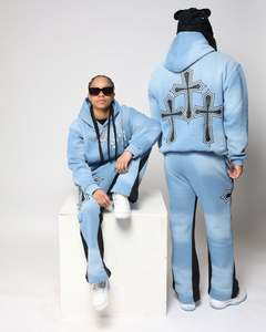 Custom Logo Hoodies and Sweat Pants Jogger <b>Set</b> 2 Two Piece <b>Set</b> Sweatpants and Puff Printing Hoodie <b>Set</b> <b>Embroidery</b> Hoodie - Product Image 2