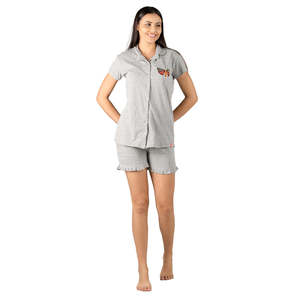 Conjunto de Pijama de Punto Gris Súper Suave, Informal, de Verano, ODM para Familias, Cintura Elástica con Botones, Cómodo, Talla 3XL, Sostenible, para Damas de Honor - Product Image 2