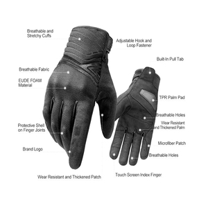 Breathable Motorcycle Racing <b>Gloves</b> <b>Touchscreen</b> Full Finger Riding <b>Gloves</b> Adjustable Wrist Cuff for Cycling Outdoor - Product Image 1
