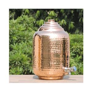 Dispensador de agua de cobre puro con grifo y tapa perfecto para el bienestar Ayurveda beber en casa cocina Oficina y Hotel - Product Image 5