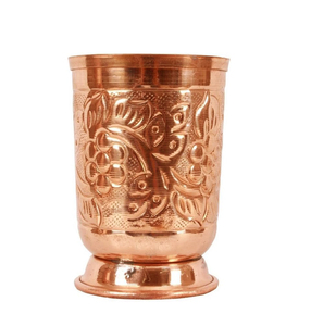 Premium Quality 100% Pure Copper Tumbler Floral Embossed for Moscow Mules Floral Embossed Copper for Coffee <b>Mugs</b> No Lid - Product Image 1