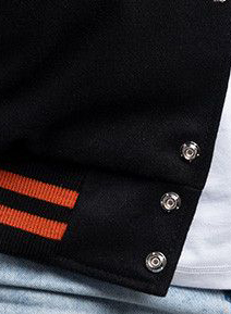 High Burn Orange Striped Letterman Varsity <b>Jacket</b> Winter College <b>Baseball</b> <b>Jacket</b> Black CollegeBaseballjacket for men - Product Image 5