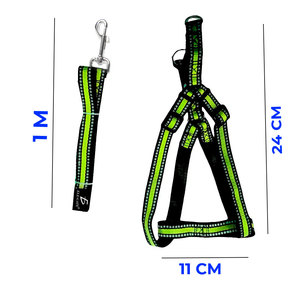 Pettorina Regolabile Doppia in Nylon per Cani, Lussuosa con Motivo a Righe e Tinta Unita, Semplice Pettorina in Neoprene per Cani di Piccola Taglia per Guinzaglio da Passeggio - Product Image 4