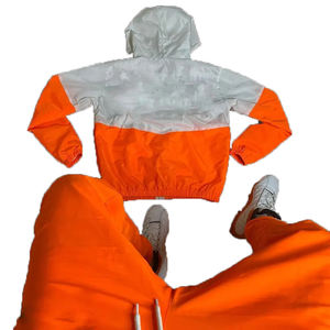 High Quality Eco-Friendly Plus Size Cotton <b>Pullover</b> <b>Jacket</b> Gym Pant Set <b>Men</b> Custom Embroidery Logo Winter Jogging Tracksuits - Product Image 2