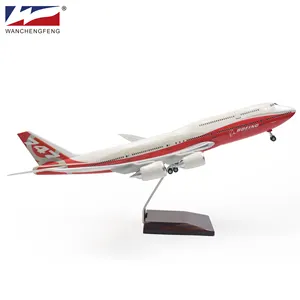 Model pesawat LED, [versi LED] Model pesawat terbang Model pesawat Mediterania B747-8 1/150 48cm produk pesawat terbang Model pesawat Resin