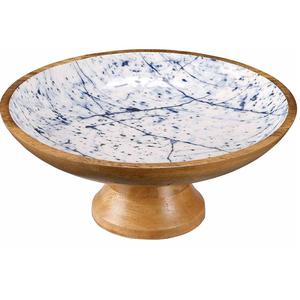 Bol de finition en émail Ustensiles de cuisine Utilisation pour la restauration Bol arrondi en bois de mangue Style moderne Bol en bois de service de salade de fruits - Product Image 4