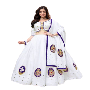 Nuevo Superhit totalmente cosido Faux Georgette Bandhani estampado Lehenga Choli trabajo de bordado exclusivo para fiesta de verano estilo indio - Product Image 1