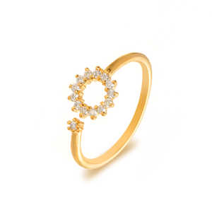 Anillo de Halo Floral de Plata de Ley 925 con Diamante Moissanite, Anillo de Compromiso Ajustable de Círculo Abierto de Moda para Mujer, Fiesta de Bodas y Regalo - Product Image 1