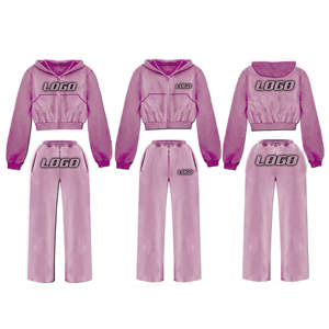 Conjunto de chándal para mujer con lavado ácido, ropa de calle para mujer, sudadera con capucha y pantalones de chándal con bordado desgastado Vintage, conjunto de chándal para mujer - Product Image 6