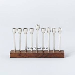 Juego de metal de calidad superior chapado en oro de alta calidad y recubierto de polvo de Color verde de 2 suministros de portavelas de centro de mesa - Product Image 4