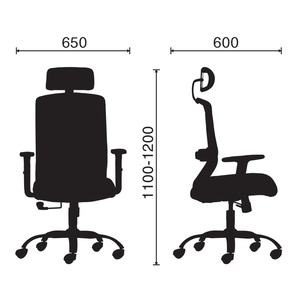 Silla Giratoria de Oficina HOM1009-01 con Respaldo de Malla y Base de Metal con Reposacabezas para Mayor Comodidad - Product Image 2