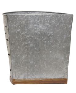 Poche murale en métal galvanisé Seau à olives Jardinière murale Country Rustic Farmhouse Style Hanging Flower Vases for Garden Decor Home - Product Image 4