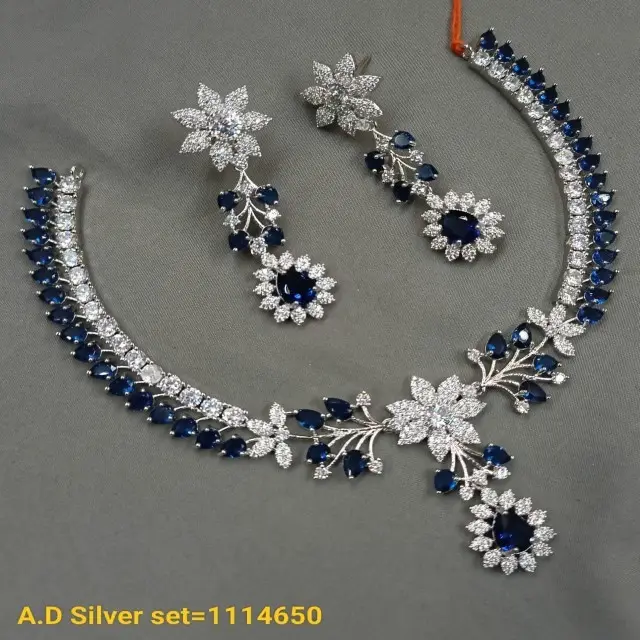 Mỹ kim cương Bán Buôn Đồ trang sức vàng & Bạc mạ Bridal Necklace Set đồ trang sức