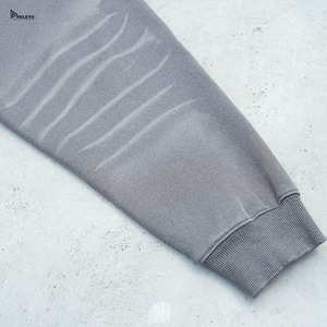 Nouveau design en détresse recadrée poids lourd automne coton 400 Gsm Boxy Fit Style surdimensionné Logo personnalisé hommes sweats à capuche lavés à l'acide - Product Image 5