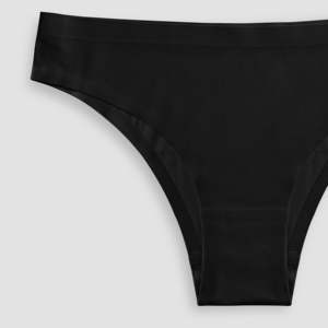 Culotte noire sans couture à motif floral uni, taille unique XL, fine, taille basse, avec décoration ajourée, offre ODM - Product Image 2