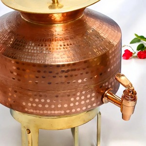 Enfriador de agua de cobre de estilo tradicional, tanque de alta capacidad batido a mano, uso diario, almacenamiento, acabado rústico, acero inoxidable para Hotel - Product Image 6
