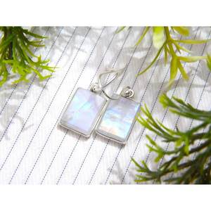 925 argent Sterling Vintage pierre de lune boucle d'oreille bijoux faits à la main pierres précieuses boucle d'oreille parfait cadeau pour femmes - Product Image 2