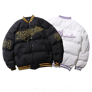 OEM Hommes Vintage Varsity Bubble Jacket Hiver Lavé Crochet Tissage Col Toile Fermeture Éclair Prix Très Raisonnable - Product Image 5