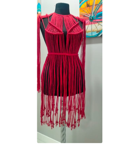 Robe de mariée bohème coton tissé à la main Festival vêtements Bustier haut court femmes macramé robe de plage - Product Image 2