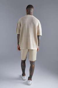 Custom <b>Men's</b> Casual Short Sleeve <b>Knit</b> 100% Cotton Sweat Absorbent Breathable Hollow Out Design Summer <b>Knit</b> <b>T</b>-<b>Shirt</b> - Product Image 3