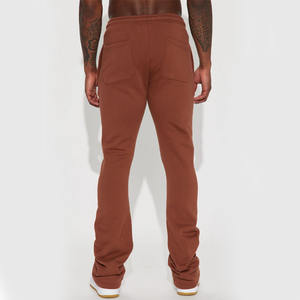 กางเกงวอร์มขาบานของผู้ชายสินค้าออก2023พร้อมเอวกลางเอวยางยืดและกระเป๋าสไตล์เรียบง่ายลำลอง - Product Image 4