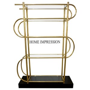 Marco hecho de metal resistente chapado en oro de alta calidad de diseñador único antiguo con portaequipajes de base de espejo con ruedas de la India - Product Image 5