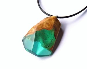 India Export Wood <b>Resin</b> Necklace Pendant Long Adjustable Rope Chain Natural Wooden Necklace Jewelry Gifts - Product Image 5