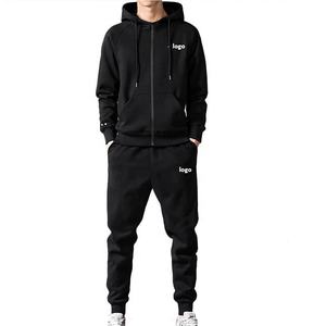 Ensemble sweat à capuche et pantalon de survêtement de sport confortable OEM survêtements vente de gros survêtement 2 pièces à capuche zippée pour hommes - Product Image 1