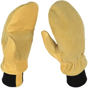 La mejor tarifa de guantes de esquí de nieve de invierno para hombres Guantes de manoplas de invierno cálidos de alta calidad impermeables a prueba de viento de cuero de alta calidad - Product Image 1