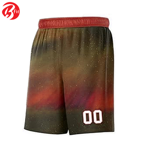 Pantalones cortos de baloncesto de verano con logotipo personalizado para hombre, cuello en V e impresión por sublimación completa, uniforme de baloncesto de talla grande BSCI - Product Image 5
