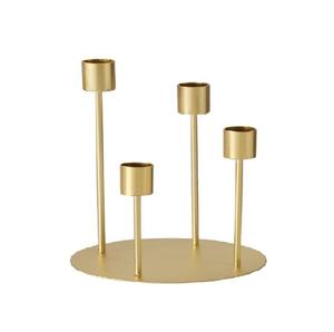 European Luxury Single Head Wedding Candlestick Holder Gold Metal with Simple Electroplating for Home Festivals Decorations - Product Image 1