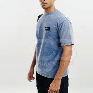 Street Fashion Men 100% Cotton Acid Wash T Shirt Loose Fit Retro Look Top Hombres con estilo Acid Wash T Shirt - Product Image 3