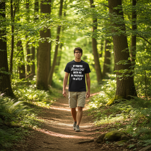 Si vous me faites compagnie, soyez prêt à marcher - T-shirt noir unisexe pour adulte, tailles M, L, XL, XXL - Product Image 3