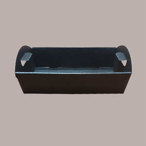 Cesta para envolver regalos de Navidad de cartón corrugado negro Rectangular grande de 10 piezas 430x300H100mm - Product Image 1