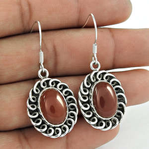 Natural Carnelian Gemstone <b>Drop</b> <b>Earrings</b> In 925 Solid Sterling Silver Party Wear Fashion <b>Earrings</b> Boho Jewelry Gift For Women - Product Image 2
