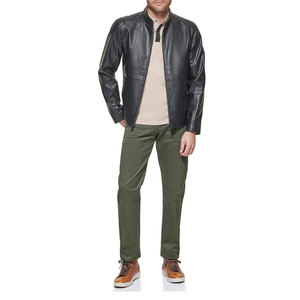 Chaqueta de cuero de hombre de ropa de calle de alta calidad para la venta chaquetas de hombre de cuero de servicio OEM de manga larga personalizadas - Product Image 3