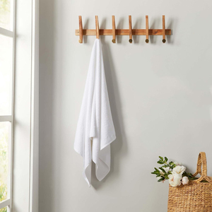 Toalla de poliéster ligera Zero Twist blanca para uso en Spa de hotel en casa técnica tejida estilo liso con logotipo personalizable - Product Image 4