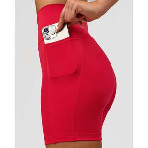 Shorts de cintura ultra alta de 6 pulgadas para mujer Fusion con bolsillos - Escarlata - Product Image 4