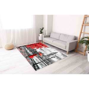 Tapis avec motif de scène londonienne et parapluie rouge, tapis imprimé de luxe, tapis fin non tissé - Product Image 5