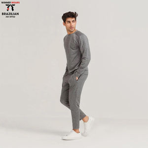 2022 mejor diseño de invierno para hombre, chándal 100% algodón para Fitness, Jogging, personalizado, venta al por mayor, cintura elástica ligera de alta calidad - Product Image 2