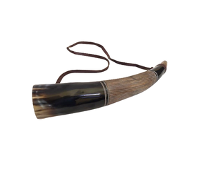 แตรเป่าวัวแท้ขัดเงาพร้อมซองหนังพร้อมถุงของขวัญดื่มแบบนอร์ดิกจากอินเดีย - Product Image 2