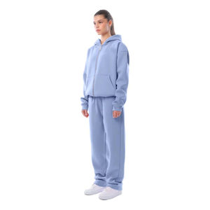 Manufacturer's Custom <b>Fleece</b> Zip Tracksuit for Women Luxury <b>Oversized</b> Jogging <b>Hoodie</b> Pant Set XL Size Sweatpants Wholesale - Product Image 2